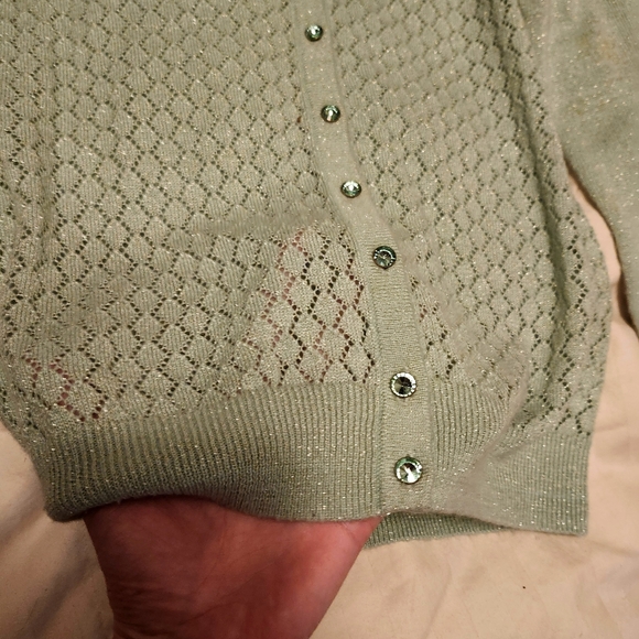 Merona Sparkly Mint-Blue Cardigan - Picture 4 of 7